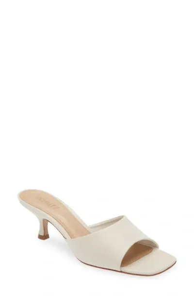 Schutz Women's Dethalia 65mm Leather Kitten-heel Sandals In Pearl