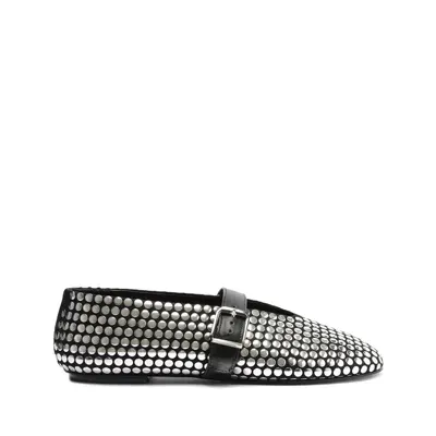 Schutz Eiza Studs Suede Flat In Black