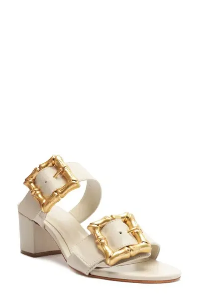 Schutz Enola Block Heel Sandal In Pearl