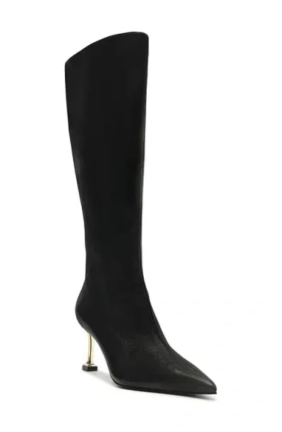 Schutz Firenze Pointed Toe Knee High Boot In Black