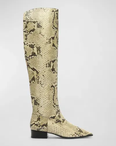 Schutz Helena Snake-embossed Over-the-knee Boots In Multi Snake