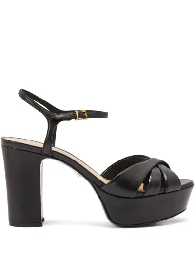 Schutz Keefa Leather Sandals In Black