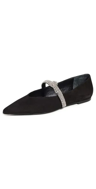 Schutz Pearl Pointed Ballet Flats Black