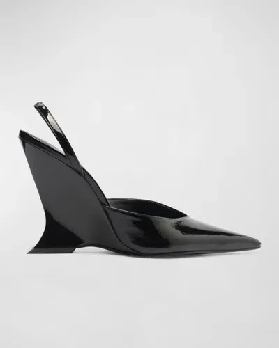 Schutz Siena Patent Wedge Slingback Pumps In Black