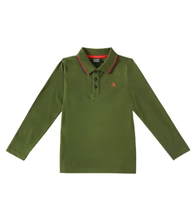 Scotch & Soda Kids' Cotton Piqué Polo Shirt In Green