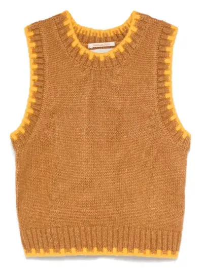 Scotch & Soda Kids' Fluffy Blanket Vest In Brown