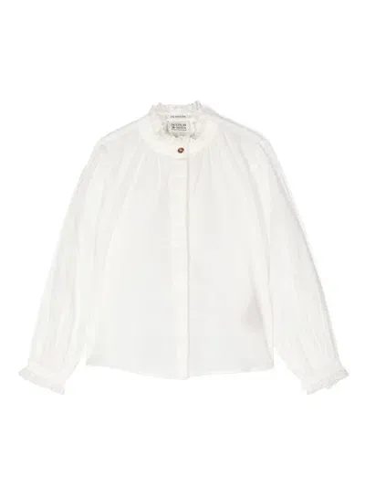 Scotch & Soda Kids' Frilled-collar Blouse In White