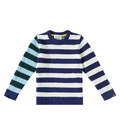 Scotch & Soda Kids' Striped Cotton-blend Sweater In Multicolour Stripe