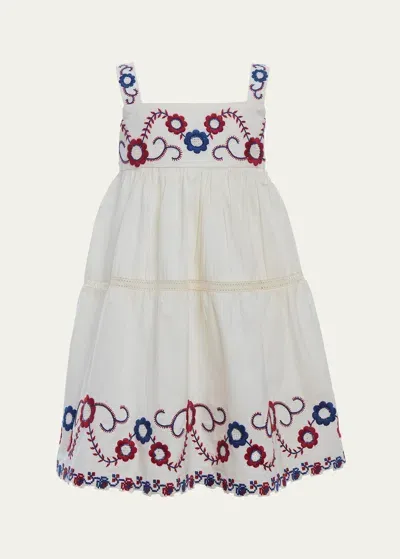 Sea Girls' Soren Cotton Embroidered Dress - Little Kid, Big Kid In White