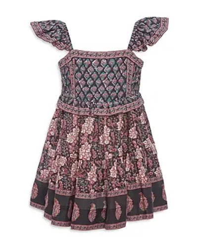 Sea Girls' Donna Cotton Printed Smocked Flutter Sleeve Dress - Little Kid, Big Kid In Multi