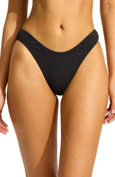 Seafolly Rio High Cut Bikini Bottoms In Black