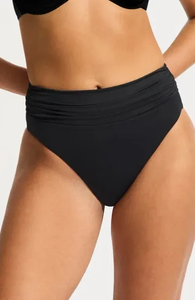 Seafolly Rio High Waist Bikini Bottoms In Black