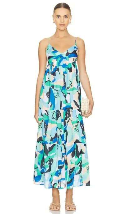 Seafolly Tiered Midi Dress In Jade