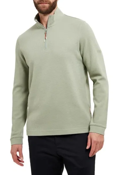 Sealskinz Forncet Quarter Zip Organic Cotton Pullover In Green