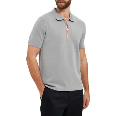 Sealskinz Shipdham Modal Blend Quarter Zip Polo In Grey Marl