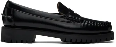 Sebago Black Dan Lug Loafers In 902 Black