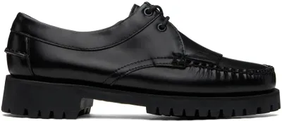 Sebago Black James Fringe Lug Loafers In 902 Black