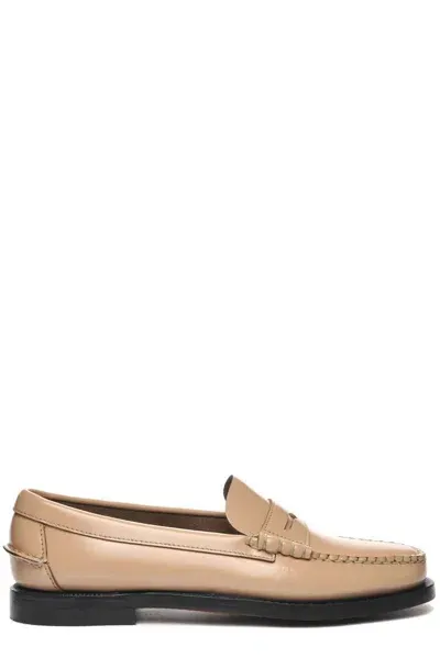 Sebago Classic Dan Decorative Stitch Loafers In Beige