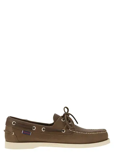 Sebago Docksides Portland Leather Moccasin In Brown