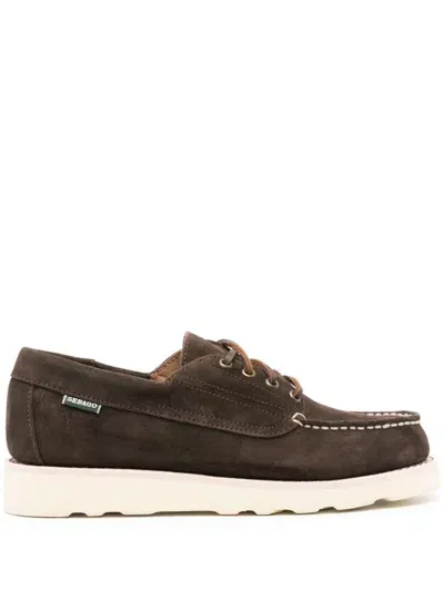 Sebago Man Lace-up Shoes Dark Brown Size 9 Soft Leather