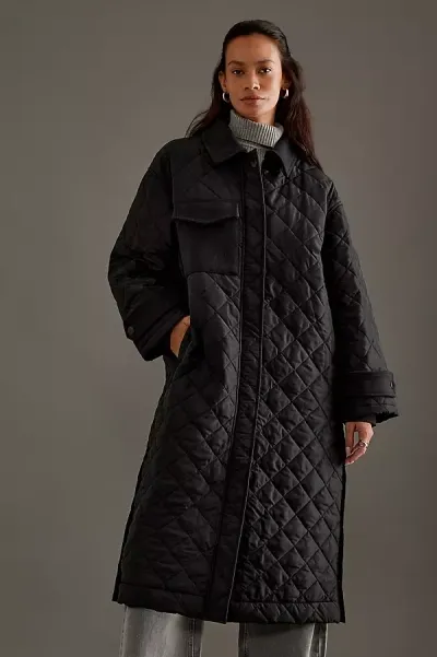 Second Female Becca Collar Quilted Coat In Black