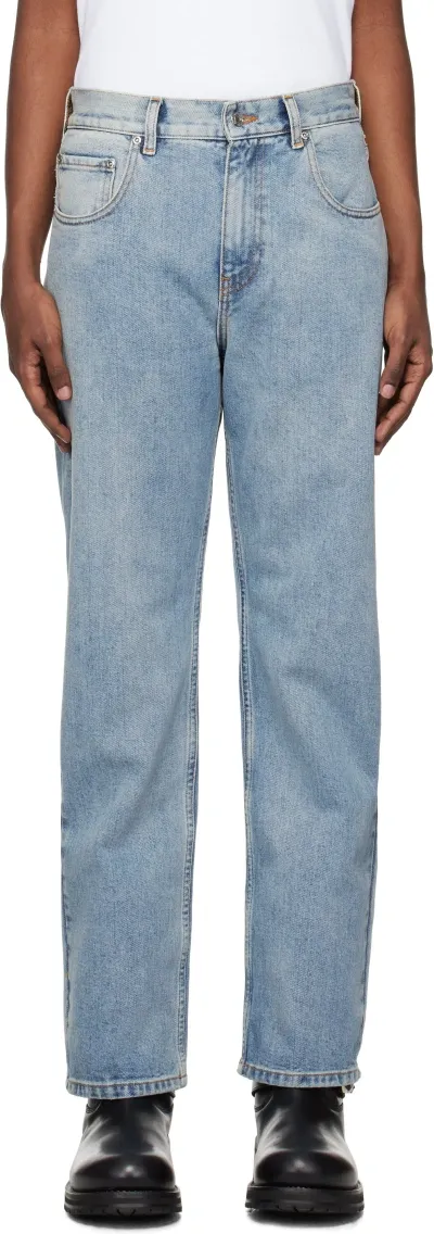 Second / Layer Blue Big Papi Jeans In Light Stone Wash