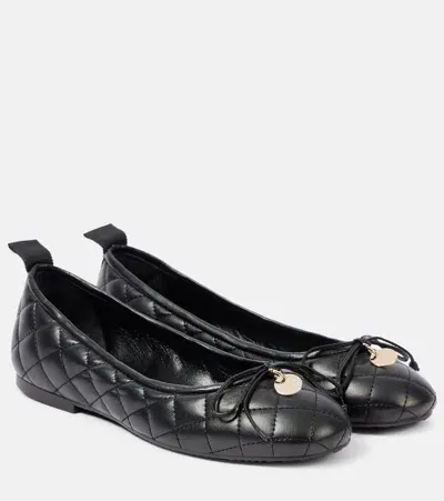 See By Chloé Jodie Quilted Faux Leather Ballet Flats In Schwarz