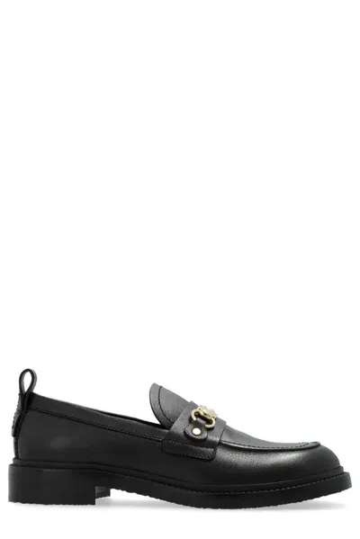 See By Chloé Logo-engraved Leather Loafers In Black