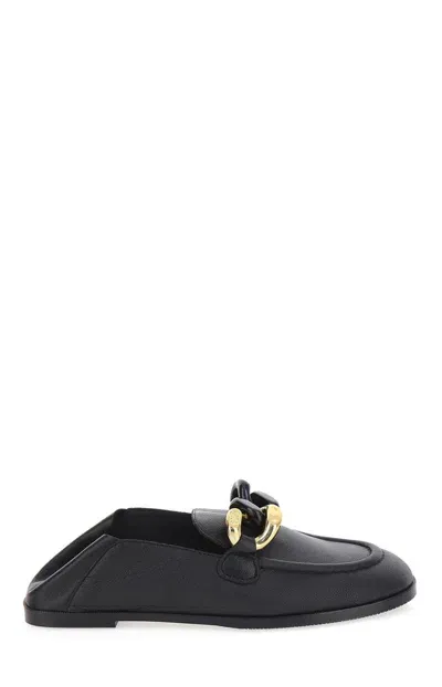 See By Chloé Chain Line Leather Loafers In Black