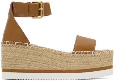 See By Chloé Tan Glyn Espadrille Sandals In 533-tan