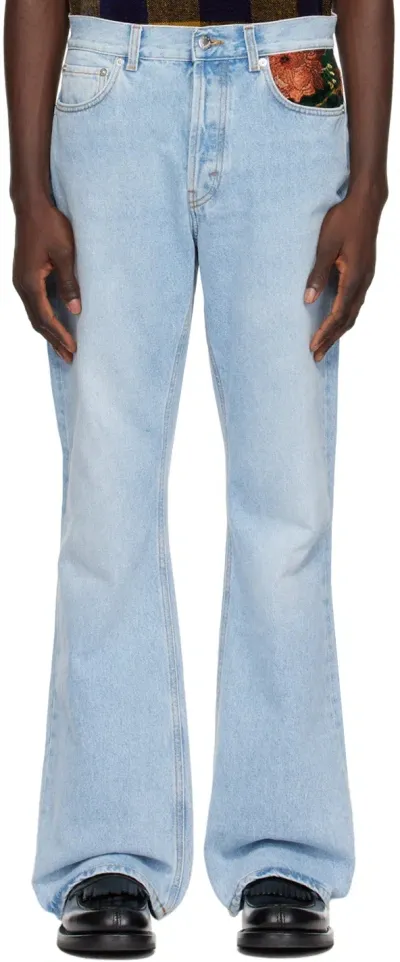 Séfr Blue Rider Cut Jeans In Valley Flower