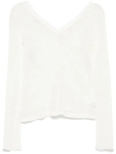 Séfr Maeve Top In Slubby White Wool