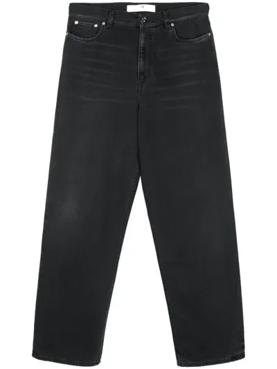 Séfr Wide Cut Jeans In Creased Black