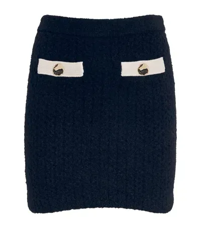 Self-portrait Alpaca-blend Mini Skirt In Black