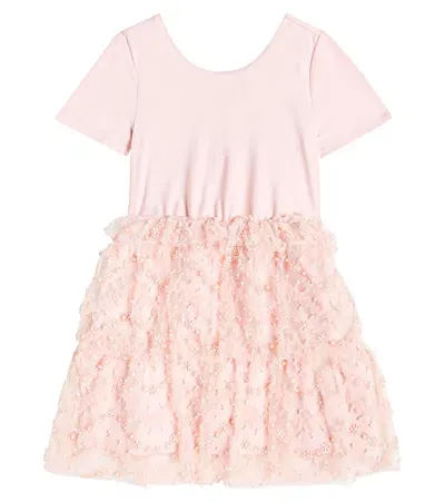 Self-portrait Kids' Beaded Dress In Pink