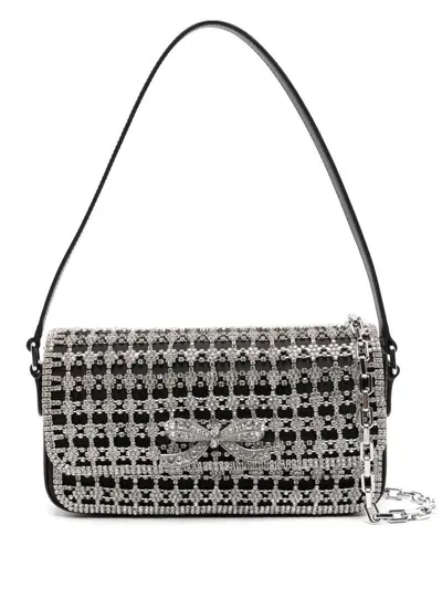 Self-portrait Black Crystal Baguette Bag Bags