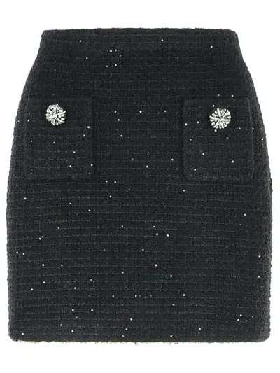 Self-portrait Black Polyester Blend Skirt