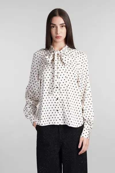 Self-portrait Blouse In Beige Polyester