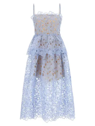 Self-portrait 'blue Organza Lace Midi' Dress