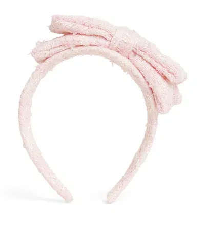 Self-portrait Kids' Bouclé Headband In Pink