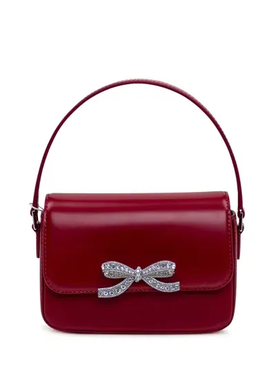 Self-portrait Burgundy Leather Handbag In Red