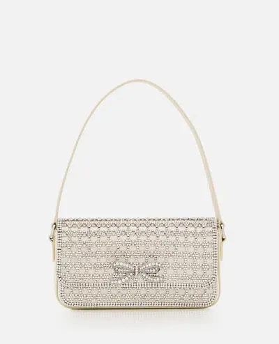 Self-portrait Crystal Baguette Bag In White