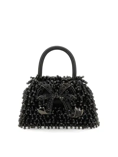 Self-portrait Crystal Micro Bag In Black