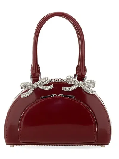 Self-portrait Curved Bag In Bordeaux