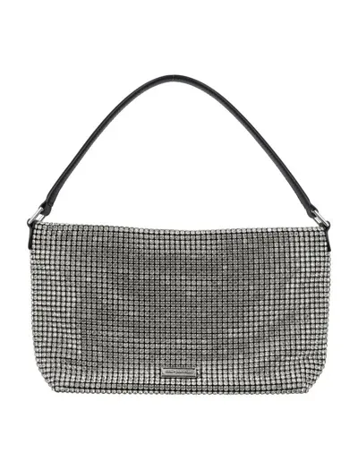 Self-portrait Diamante Medium Hobo Bag In Silver