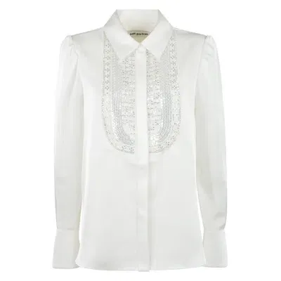 Self-portrait Embellished Satin Blouse In Non Definito