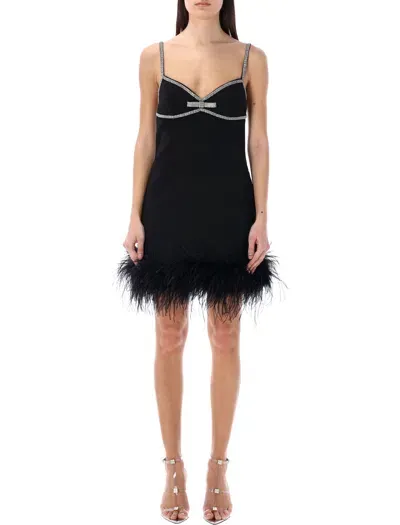 Self-portrait Black Crepe Feather Mini Dress