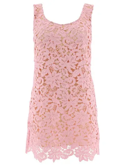 Self-portrait Floral Lace Dress In Pink