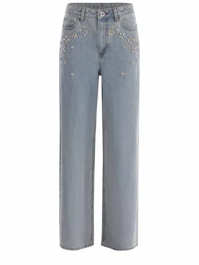 Self-portrait Jeans  Strass Made Of Denim