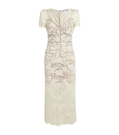 Self-portrait Lace Embellished Midi Dress In Neutral